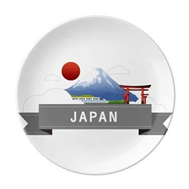 Imagem de Prato de têmpora de trem vermelho com suporte japonês de porcelana Salver Prato de jantar