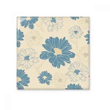 Imagem de Pedra adorna de tijolos vitrificados azulejos de cerâmica de crisântemo azul