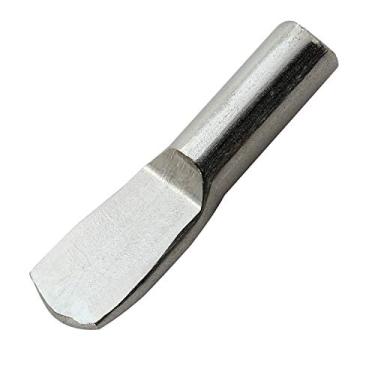 Imagem de Pacote com 100 peças Rok tamanho pequeno resistente 1/8" (3 mm) pino de prateleira em forma de colher suporte suporte de gabinete, metal, acabamento em níquel - ROKSP3N