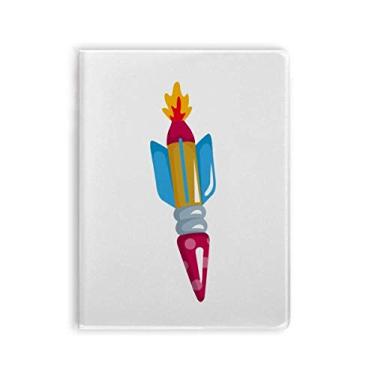 Imagem de Diário de capa macia para notebook com tema de foguete e alienígena