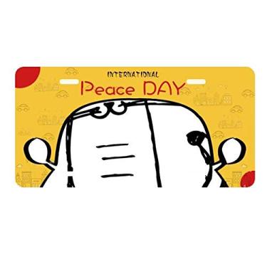 Imagem de DIYthinker Placa de carro Cat Smile Sit Black Line etiqueta decoração de carro dia da paz