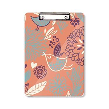 Imagem de Orange Line Flower Plant Paint Prancheta pasta, bloco de escrita A4