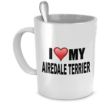 Imagem de Caneca I Love My AIREDALE TERRIER - presente de amante de cães de qualidade - ESTAMPADO NOS EUA