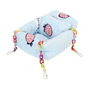 Imagem de Cama de Suspensão de Hamster Quente Colorida Cadeia de Pelúcia Hamster de Suspensão Cama de Caverna Estável Elegante para Dormir para Ouriço (M)