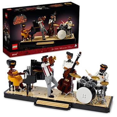 Imagem de LEGO Ideas Jazz Quartet 21334, Set for Adults, Gift for Music Lovers with Band Figures and 4 Instruments: Piano, Double Bass, Trumpet & a Drum Kit