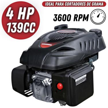 Imagem de Motor Estacionário Kawashima GV-400 À Gasolina 4 Tempos 4HP 139cc 3600rpm Partida Manual Com Eixo Vertical Curto Para Rabeta de Barco