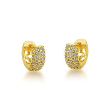 Imagem de Brinco Argola Larga Banhada A Ouro 18k - Pequeno