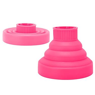 Imagem de Difusor universal acessório para secador de cabelo, difusor de secador de cabelo dobrável portátil para viagem, difusor de secador de cabelo, preto (rosa)