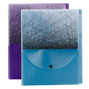 Imagem de Smead Arquivo organizador de viagem com três divisórias de poliéster, aba de corte 1/3, tamanho carta, cores sortidas, 2 por pacote (85735)