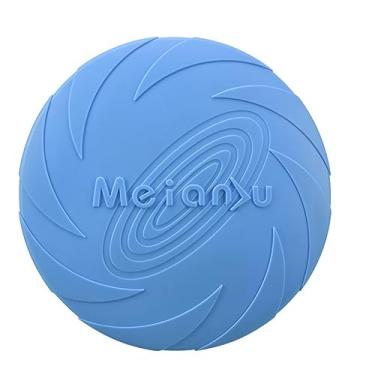 Imagem de Frisbee para cães, disco voador de cachorro de 21 cm, brinquedos duráveis para cães, ao ar livre, para crianças, adultos, cães para lembrancinhas de festa esportiva, (azul)