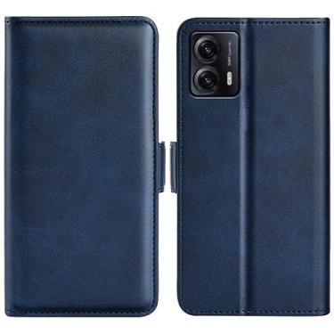 Imagem de YUNCHAO Caixa de telefone Para Motorola Moto G53, capa de telefone de couro de flip de flip de flip de fivela dupla de lado duplo capa para celular