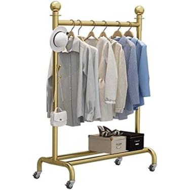Imagem de Cabides De Metal Comerciais Expositores De Roupas Boutique, Racks De Armazenamento De Guarda-roupas Sacos De Sapatos Organizador De Roupas Rack De Roupas Sobre Rodas, Rack De Roupas Rolantes Para