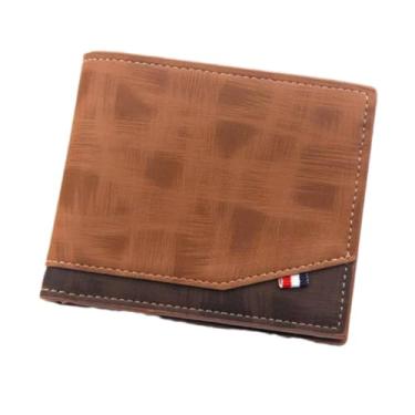 Imagem de Carteira Masculina De Couro Marrom Para Homens Esporte Fino Elegante Compacta Guardar Cartões Documentos Mais Segura Para Proteção