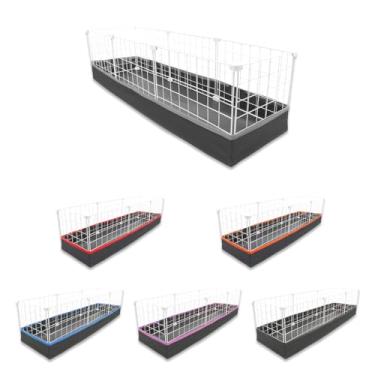 Imagem de Cercado Aramado Pet Porquinho da Índia 30x120 com Bandeja Higiênica Tapete Impermeável Fácil de Limpar Cercadinho Proteção Pequenos Pets Jabuti Mini Coelho