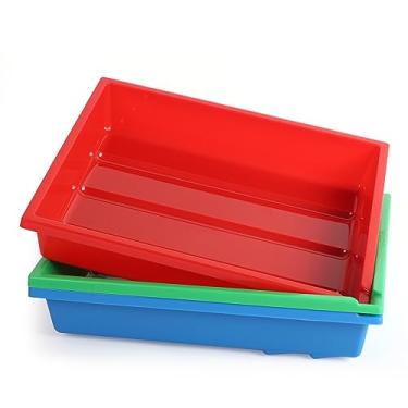Imagem de Conjunto de 3 bandejas de desenvolvimento de papel fotográfico para cianotipo para desenvolvimento de cianotipo (25,4 cm x 30,5 cm) Pratos para 20 x 25 cm, 5 x 10 cm, 17 x 12 cm, cor da foto, filme