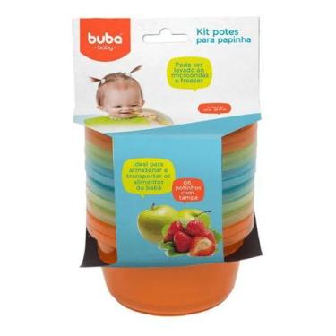 Imagem de Potes Para Papinha De Bebe Kit Com 6Und Azul Buba