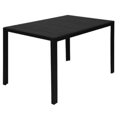 Imagem de Mesa Retangular Área Externa Grumari Rivattis 140 Cm (Largura) Tampo Polywood Preto Bas...