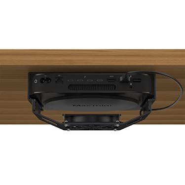 Imagem de Suporte para ventilador de resfriamento Mac Mini, monitor IFCASE atrás, embaixo da mesa, suporte de ventilador de resfriamento para Mac Mini 2010 a 2023 M2 compatível com suporte VESA com almofada