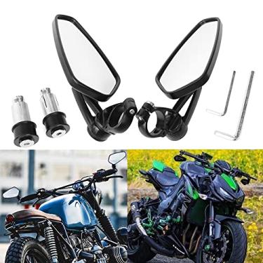 Imagem de Universal 7/8" 22 mm Handle Bar End Side Retrovisor Espelhos para Corrida Esportes Bicicleta Scooter Honda Yamaha