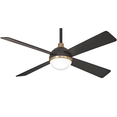 Imagem de Ventilador de teto Minka Aire F623L-BC/SBR Orb 137.2 cm com luz LED e controle remoto, carbono escovado