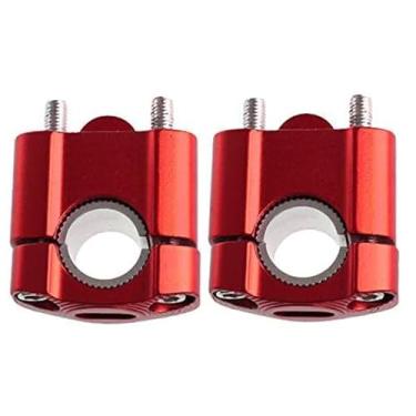 Imagem de Riloer Elevadores de guidão de motocicleta universais vermelhos, adequados para 7/20.3 cm 22 mm/11/20.3 cm 28 mm liga de alumínio durável barras braçadeiras, 28 mm e 22 mm guidão de motocicleta
