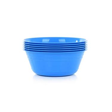 Imagem de Conjunto de tigelas para lanche Mintra Home (6 unidades pequenas, 600 ml, azul) para crianças, festa, servir, uso diário, festas de aniversário, cereais, saladas, pratos laterais, doces, sobremesa, livre de BPA, pode ir na lava-louças.
