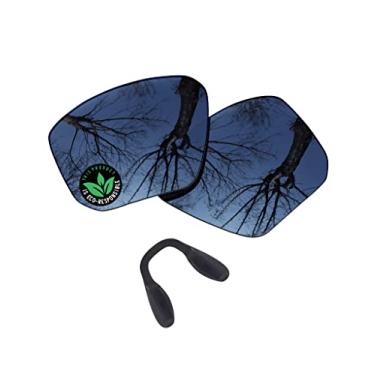 Imagem de Raydi Lentes de reposição de policarbonato e protetores de nariz para óculos de sol Oakley Targetline OO9397 - Espelhado cromado preto - polarizado