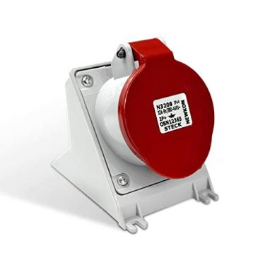 Imagem de Tomada Sobrepor Newkon 380/440v 9h Ip44 Steck Vermelho 2p+t 32a