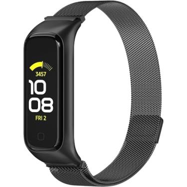 Imagem de Pulseiras NSmart em aço e nylon compativeis com Galaxy Fit2 SM-R220 (R220, Preta)