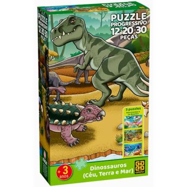 Imagem de Puzzle Progressivo Dinossauros Céu, Terra e Mar Grow