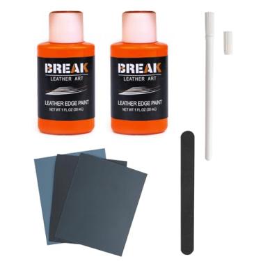 Imagem de Tinta de borda de couro, cor laranja vitalidade, moldura de couro revestida de cor, carteira, bolsa de ombro, mochila, couro, ferramenta de reparo de borda de couro, protege bordas naturais (laranja