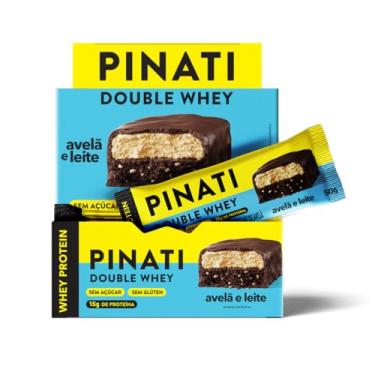 Imagem de PINATI Barra de proteina DoubleWhey Avelã e Leite - 15g de proteina - 12 unidades