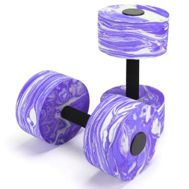 Imagem de Halteres de exercício aquático, 2 peças de halteres Aqua Fitness, conjunto de halteres EVA de alta densidade, conjunto de halteres de pesos de piscina para perda de peso de hidroginástica, fitness na