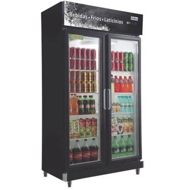 Imagem de Expositor Vertical 2 Portas De Vidro Rf020 Frilux Refrigerador 700 Litros Preto 220v