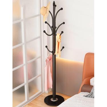 Imagem de Cabide de metal com base de mármore simples e moderno Cabide de chão para quarto Cabide de pano vertical interno Cabide de roupas domésticas Hall Tree Cabide Árvore para bolsa Guarda-chuva L
