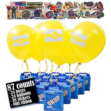 Imagem de Jogo Party Military Supply Loot Drop Box Lembranças de festa - Pacote com 24 Decoração de festa e sacolas de presente, atividades de aniversário temáticas de jogos e suprimentos de festa