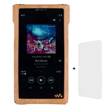Imagem de Miter Case Compatível com Sony NW-WM1AM2 / NW-WM1ZM2 Walkman, capa de couro pueblo italiano feito à mão + protetor de tela para WM1AM2 WM1ZM2 (camelo claro)
