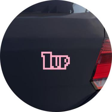 Imagem de Adesivo de Carro Gamer Vida 1 Up - Melhor Adesivo, Rosa Claro