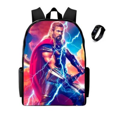 Imagem de Mochila Juvenil Escolar Lançamento Masculina Mais Relogio Digital Led 
