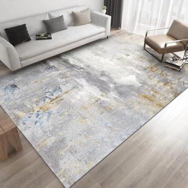 Imagem de Cinza Claro Abstrato Tapetes Sofá Cadeira Área Tapete Moderno Sala de Estar Decoração Tapete Quarto Cabeceira Grande Tapete de Chão, Flanela 2.200x250cm 78,7x98 pol.