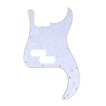 Imagem de Musiclily Pro 13 Furos Escudo Baixo Pickguard para Fender Japan Precision Bass 4 Cordas,4 Camadas Branco Perolado