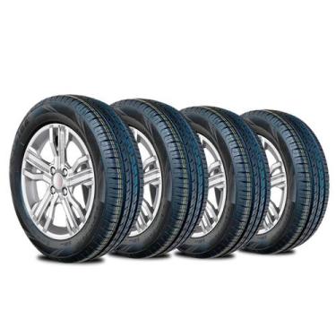 Imagem de Jogo com 4 Pneus Novos Haida 205/70R15 8 Lonas para Veículos de Carga 