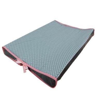 Imagem de Trocador Bebe americano Poa cinza - LumaBaby, poa cinza com rosa