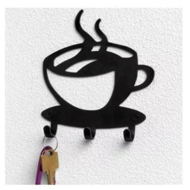 Imagem de Porta Chaves Decorativo Quadro Sala Cozinha Escritório Preto - AGV Cri