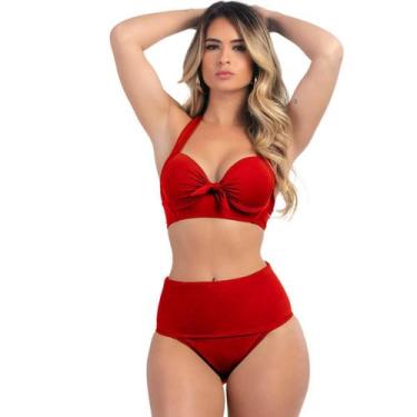 Imagem de Biquíni Meia Taça Com Bojo Sustentação E Calcinha Hot Pant - HYPE MODA