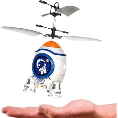 Imagem de Brinquedo Foguete Astronauta Voador Infantil Com Sensor Luz Recarregável Brinquedo helicoptero Infantil Mini Drone