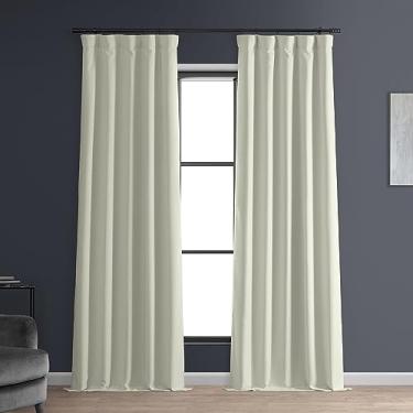 Imagem de HPD HALF PRICE DRAPES FLCH-FMBO20128-108 Cortina blackout de linho sintético assinatura (1 painel), 127 x 278, Excursion Ivory