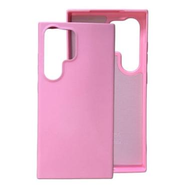 Imagem de Capinha Compatível Com Samsung Galaxy S24, S24 PLUS e S24 ULTRA Linha PREMIUM Colorida Preto, Branco, Vermelho, Azul, Verde, Rosa Transparente Slim Aveludada 3 Camadas (Rosa claro, S24 ULTRA)