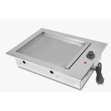 Imagem de Chapa Elétrica Gourmet Em Inox de Embutir 30x50 - 220v JX METAIS - JX.