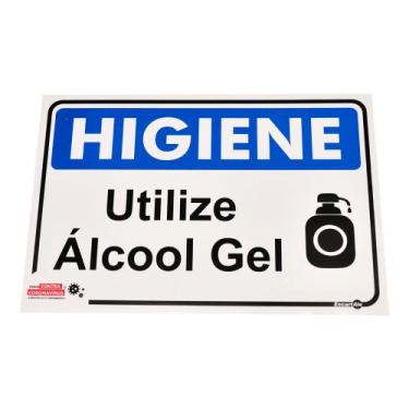 Imagem de Placa de Sinalização HIGIENE UTILIZE ÁLCOOL GEL Ref PS485 ENCARTALE - 